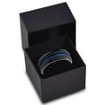 thumbnail image 3 of P. Manoukian Tungsten Wedding Band Ring 6mm for Men Women Black Blue Center Line Beveled Edge Brushed Lifetime Guarantee Size 13, 3 of 4