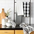 thumbnail image 2 of Contemporary Home Living Farmhouse-Style Woven Kitchen Dishtowels - 28" - Black and White - Set of 5, 2 of 6