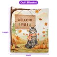 thumbnail image 5 of Welcome Fall Maine Coon Cozy Autumn Field Pumpkins Golden Leaves Quilt Blanket Cat Lover Kitten Owner Gifts Cozy Comforter Throw Blanket - 12013, 5 of 5