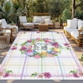 thumbnail image 2 of Happy Easter Outdoor Rug for Patio/Deck/Porch, Non-Slip Large Area Rug 5 x 7 Ft, Watercolor Floral Daisy Wreath Eggs Colorful Plaid Indoor Outdoor Rugs Washable Area Rugs, Camping Rug Carpet Runner, 2 of 8