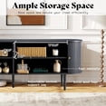 thumbnail image 4 of VANACC Mid Century Modern TV Console, 70" Tambour Door Cabinet with Wood Legs for Living Room, Black, 4 of 8
