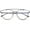 Black / Clear, variant on Modern Crossbar Horn Rimmed Rimless Eyeglasses Clear Round Flat Lens 58mm (Silver / Clear)