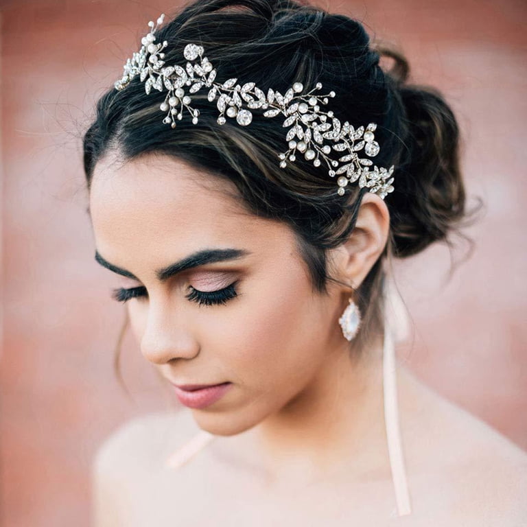 Rhinestone bow vintage headband, bridal hair New Thin Crystal Rhinestone Headband - Rhinestone Hair Band  main image 3