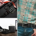 thumbnail image 2 of YOORAN Men's Leather Braided Belt Golf Belt 1 3/8" Braided Belt Casual Jeans with Gift Box, 2 of 6