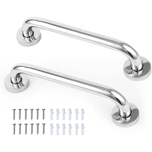 Juego de 2 asideros antideslizantes de acero inoxidable para baño, bañera y ducha, aptos para personas mayores y niños, 30 cm