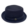 thumbnail image 4 of Lispipm Summer Mesh Pork Pie Hat for Men Women Roll Brim Retro Party Cap Travel Beach Sun Hats Classic Outdoor Breathable Caps Blue, 4 of 4