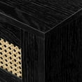 thumbnail image 5 of Walker Edison Modern Rattan-Door Floating TV stand for TVs up to 80”, Black, 5 of 11