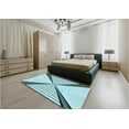 thumbnail image 5 of Ahgly Company Machine Washable Indoor Square Transitional Deep-Sea Green Area Rugs, 3' Square, 5 of 7