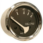 VDO Allentare Black 80PSI Oil Pressure Gauge - Use w/Marine 240-33 Ohm Sender - 12V - Chrome Bezel