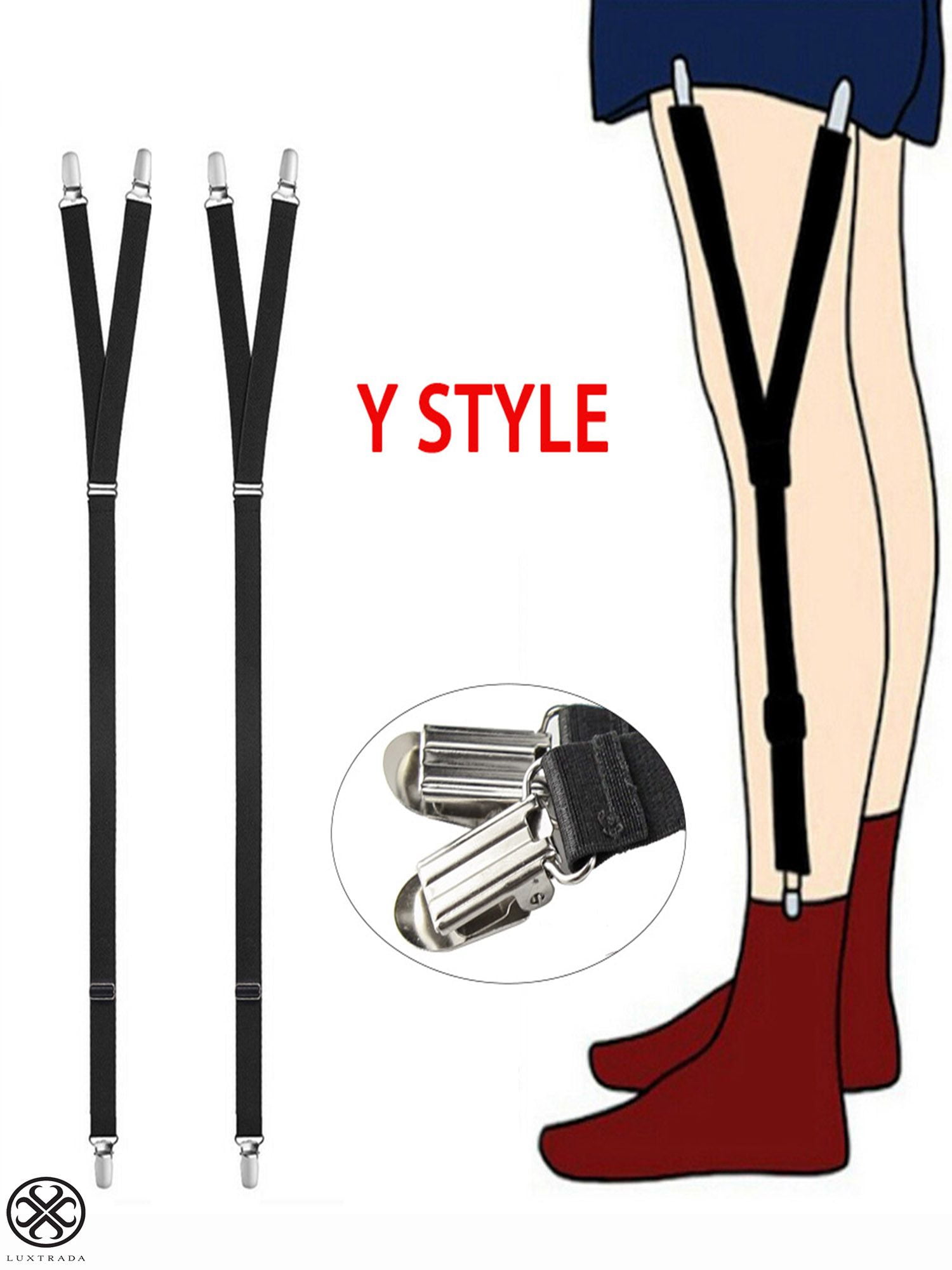 Luxtrada Adjustable Shirt Stays for Men and Women Shirt Garters, Y
