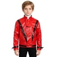 thumbnail image 4 of Halloween Cosplay Faux Leather Jacket and Pop Star Halloween Costume for Rock Star Role Play Dress Up Performance Outfit 110, 4 of 7