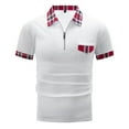 thumbnail image 3 of JIANJIA Polo Shirts For Men Solid Color Lapel Button Short Sleeve Leisure Fashion Pullover Tops Daily-Wear,White,M, 3 of 9