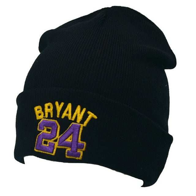 Gorro de punto Kobe Bryant 24 bordado negro anime unisex