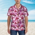 thumbnail image 5 of Uemuo Orchids Flowers Printed Regular Fit Short Sleeve Casual Hawaiian Shirt for Men,Aloha shirt,Tropical shirt,Floral print shirt,Vacation Beach shirt-Small, 5 of 9