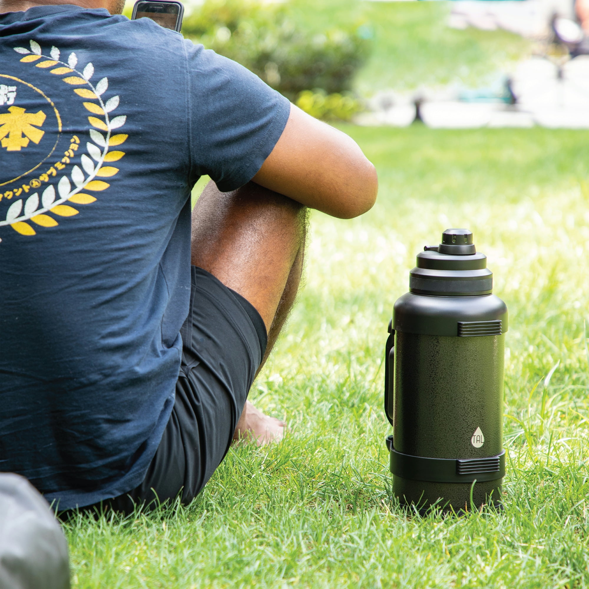 TAL 3 Liter Stainless Steel Zeus Black Water Bottle with Leak-Proof Lid