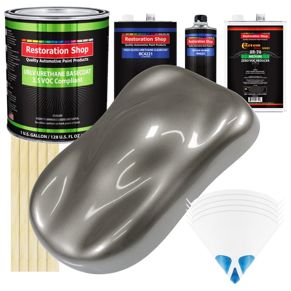 Graphite Gray Metallic Gallon Kit Low VOC URETHANE BASECOAT Car Auto Paint Kit