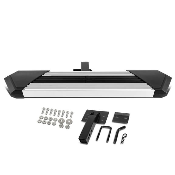 DNA Motoring PT-ZTL-8273-SSBK Universal 2" Receiver Pickup Truck SUV Rear Bumper Trailer Towing Hitch Step Bar Board 6.25"W x 35"L Chrome/Black