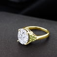 thumbnail image 4 of Gem Stone King 18K Yellow Gold Plated Silver Green Peridot Ring Set with Moissanite (5.65 Cttw) (Size 5), 4 of 4