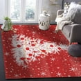 thumbnail image 6 of Christmas Red Area Rug 4x6ft White Xmas Tree Winter Snowflakes Wood Grain Non-Slip Washable Square Rugs Soft Felt Indoor Floor Mat for Bedroom Kitchen Living Room Bathroom, 6 of 8
