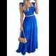 thumbnail image 1 of Conjuntos de Falda de 2 Piezas para Mujer, Verano 2025, , Vacaciones en Resort, Conjuntos de Camiseta Sin Mangas y Falda Larga Azul Real M, 1 of 8