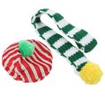 thumbnail image 2 of Dog Hat And Scarf Set, Warm Lovely Striped Shape Easy To Clean Pet Scarf Kit With Plush Ball For Pet For Cat Dog For Christmas For Small Medium Large Dogs, 2 of 8
