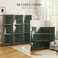 thumbnail image 3 of Resenkos 67" Tall 6-Panel Wood Room Divider - Privacy Screen with 3 Shelves & Folding Storage for Bedroom, Gray, 3 of 7