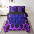 thumbnail image 2 of Castle Fairy Teens Gradient Hexagon Bedding Comforter Set,Neon Lights Queen Bedding Sets, 2 of 8