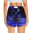 thumbnail image 4 of Uemuo Steel Skull Pattern Women's Athletic Shorts High Waisted Running Shorts with Liner Pockets Gym Elastic Workout Shorts-Small, 4 of 9
