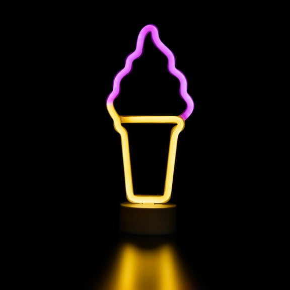 Northlight LED Ice Cream Cone Neon Table Light - 12"