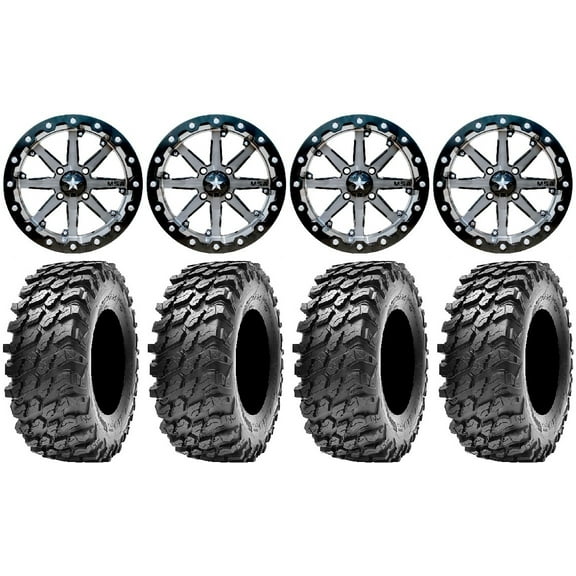 MSA Lok 15" ATV Wheels 30" Rampage Tires Can-Am Commander Maverick Renegade Outlander Defender