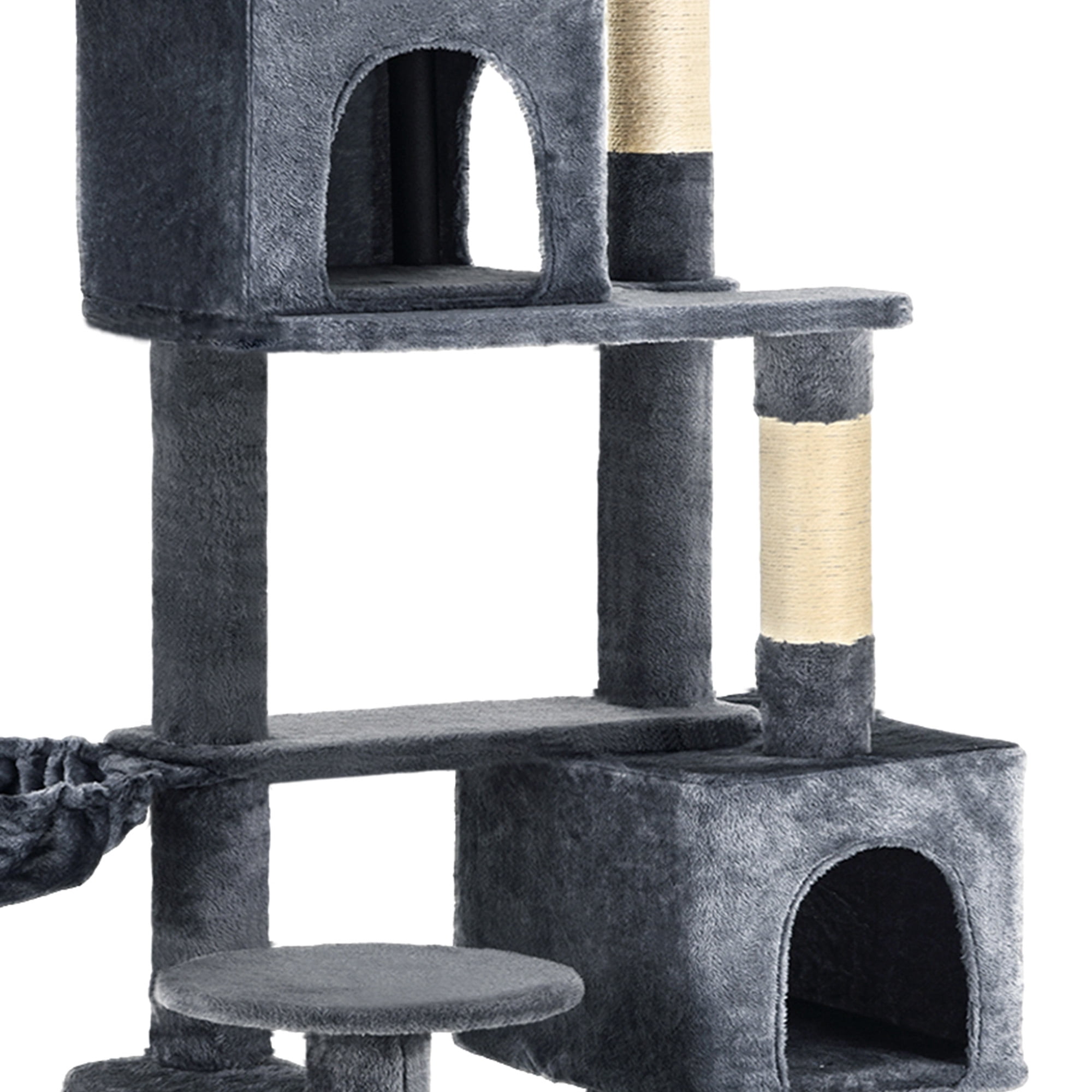 Uforic 70.8"Cat Tree Tower for Indoor Cats,Multi Level Play Tower Condo  with Scratching Posts&Cozy Basket, Dark Gray