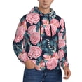 thumbnail image 2 of Balery Rose Flowers Pattern Mens Hoodie Kangaroo Pocket Hoodie Pullover Hooded Sweatshirt Ideal for Daily Wear Travel and Home-X-Large, 2 of 7