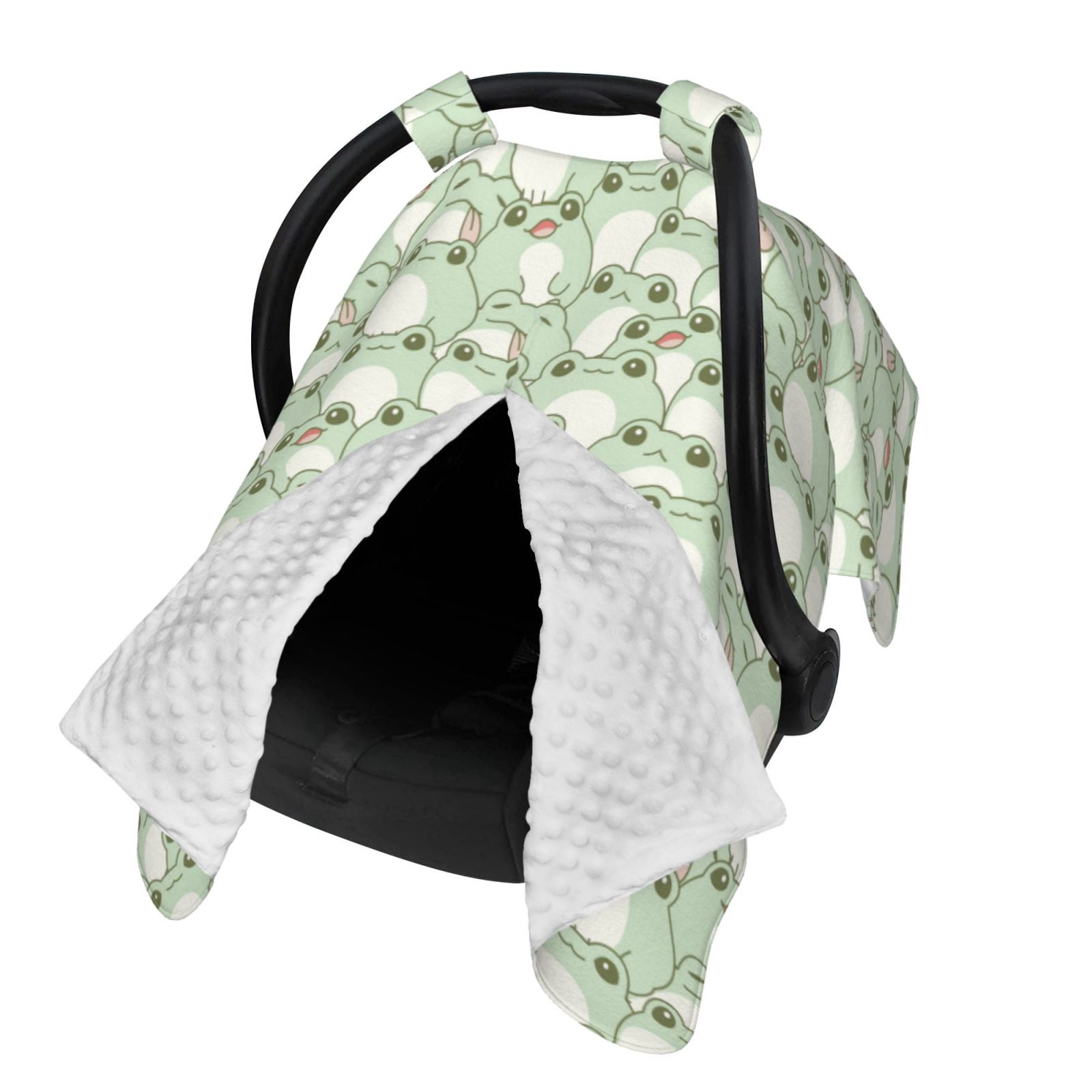 Naloa Cute Frog Baby Car Seat Cover, Breathable Baby Carrier Cover, Multiuse Baby Carrier Cover & Nursing Breastfeeding Cover