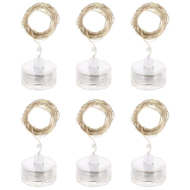 KAKOWELY 6Pcs Submersible String Lights Copper Wire Diving Lamp LED Button Battery Light,78.74X"X0.98"X0.98"