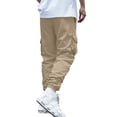 thumbnail image 3 of Men's Military Pants Waterproof Elastic Waist Cargo Pants with Multi Pockets Big and Tall Joggers Travel Climbing Camping Fishing Ripstop Cargo Trousers,Brown M, 3 of 3