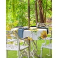 thumbnail image 3 of nqOlkjepod Sunflower Outdoor Tablecloth with Umbrella Hole & Zipper, Yellow Summer Floral Watercolor Round Table Cover 54 Inch, Dining Waterproof Table Cloth Protector for Patio/Party/Picnic, 3 of 7