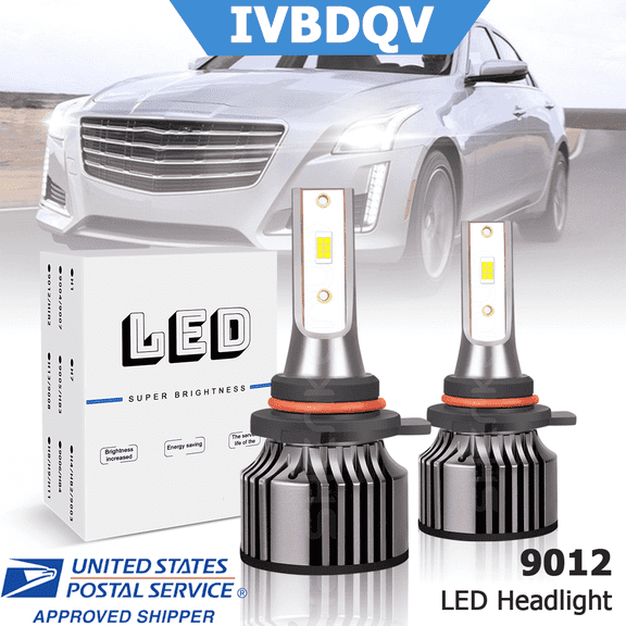 For Cadillac ATS 2013-2019 LED Headlights 9012/HIR2 High Low Beam Bulbs Kit 2Pcs 6000K Bright White