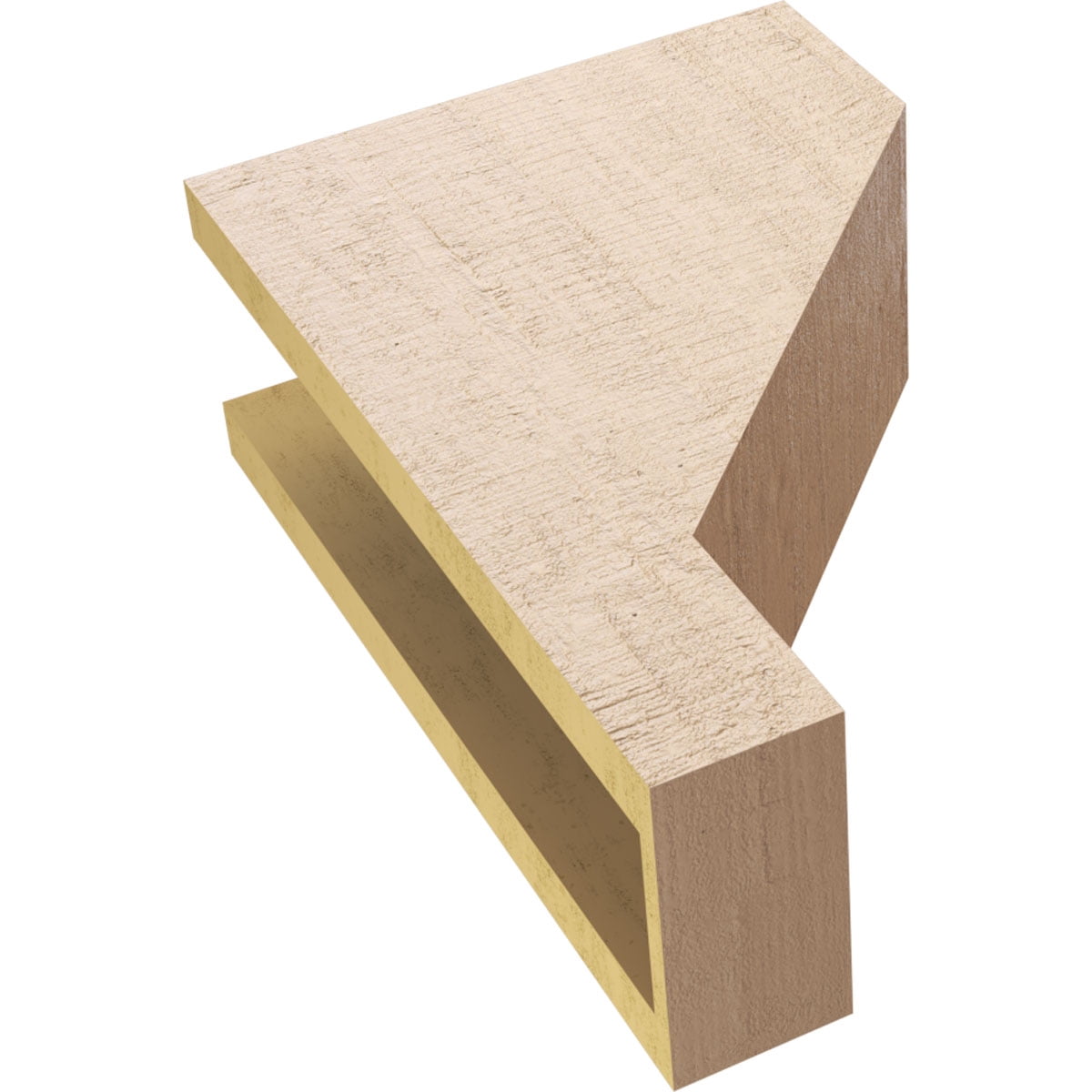 5"W x 10"D x 15"H Classic Clemmons Rough Cedar Woodgrain TimberThane Corbel, Primed Tan
