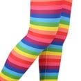 thumbnail image 3 of HDE Girl's Leggings Holiday Stretchy Full Ankle Length Stripe and Black Tights Rainbow Stripes 4-5, 3 of 3