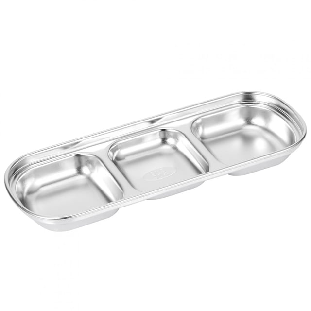 Plato para salsa, plato para salsa de acero inoxidable, cuenco para mojar, plato para condimentos, uso práctico