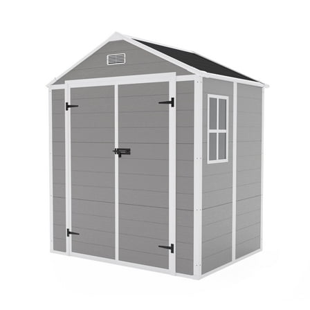 Campcraft 6x5ft Resin Storage Shed – Durable PP Material, Waterproof, Rust & UV Resistant, Spacious with HD Window Lighting