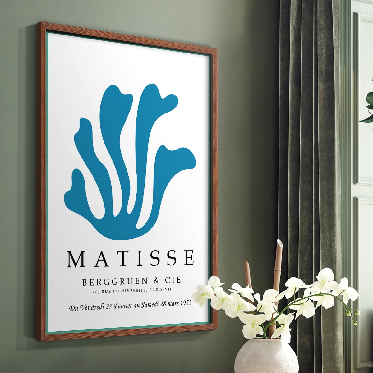 Matisse CCCXLIX in Brown Solid Wood 11 x 14 Framed Print
