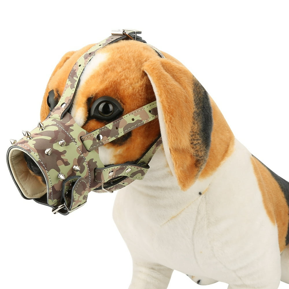 Kritne Rivets Studded Style Dog Muzzle with Adjustable Straps Pet Anti Bite Mouth Cover, Pet