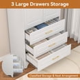 thumbnail image 6 of Polup 71“ Tall Metal Sturdy Armoire Wardrobe Closet with Three Drawers, White Wardrobes with Doors and Shelves, 6 of 8