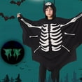 thumbnail image 2 of Generic Halloween Children Glow In The Dark Bat Clothes Holiday Party Performance Night Glow Clothes Creative Halloween Kid Bat Clothes Black Bat Jumpsuit for Boy Girls（4-5 Years Black）, 2 of 8