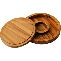 OVENTE Margarita Salt and Sugar Rimmer with Lid, Acacia Wood Glass Rimmer for Cocktail Drinks, Mess-Free Bar Salt Container, Bartender Tool for Coating Mojito, Bloody Mary and More, Brown AWCR616B