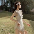 thumbnail image 4 of Eigraketly Traje de baño de capas de verano para mujer, traje de baño de encaje de poliéster, vestido de baño plisado para mujer, ropa de playa Traje de baño L Eigraketly OD021061-02, 4 of 6