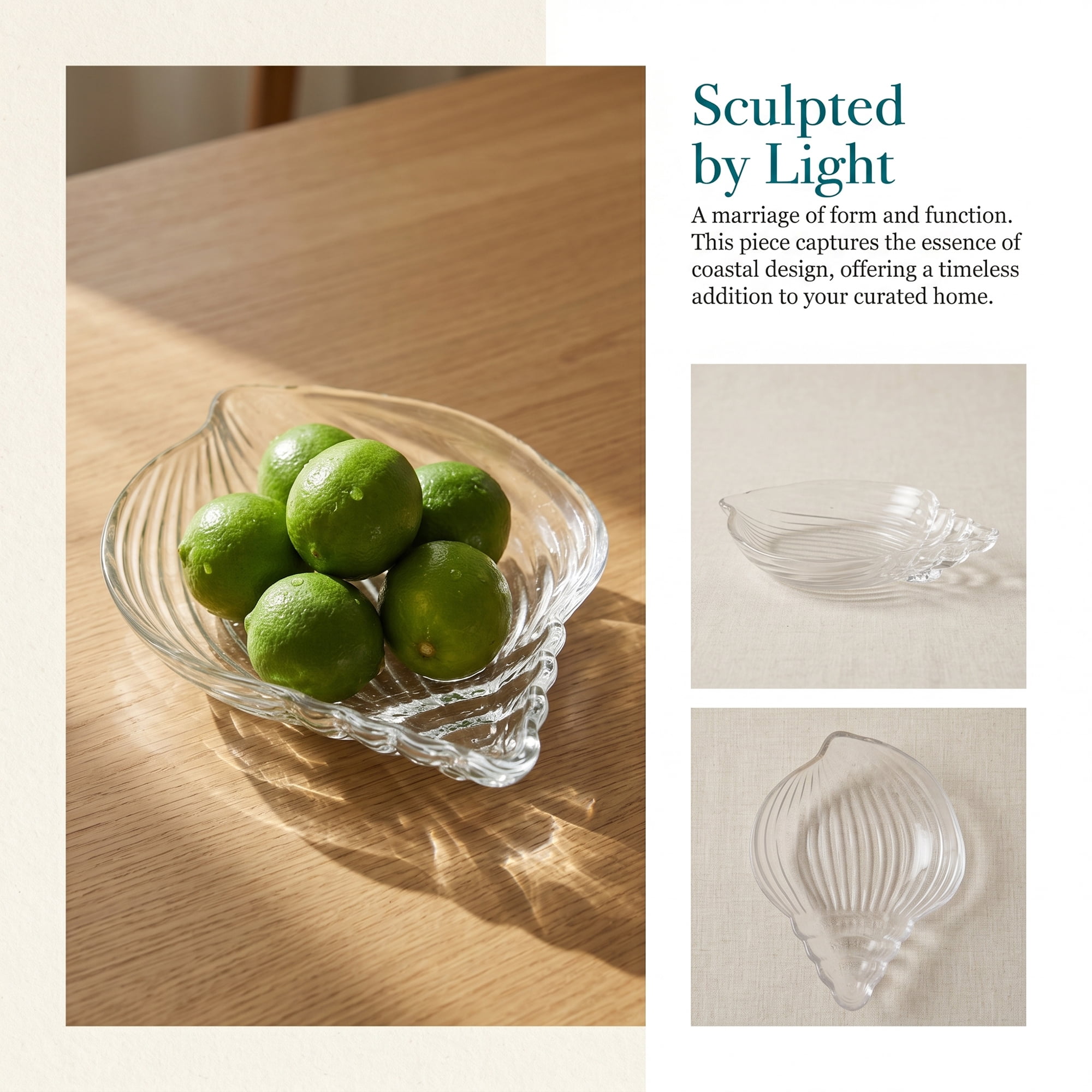 Unique Bargains Conch-Shaped Trinket Dish for Small Items Clear 7.9"L x 6.1"W x 1.2"H