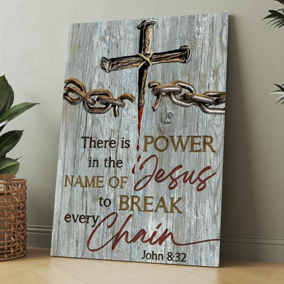 John 8:32 Bible Verse Vintage Framed Canvas Wall Art, Christian Wall Decor for Office Living Room Bed Room, Inspirational Religious Wall Decor Gift
