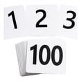 thumbnail image 1 of 100Pcs Table Numbers 1-100,Plastic Table Numbers, Double Sided Table Number Cards for Wedding Reception Restaurant Table,1 * plastic table number cards kit(100pcs),White, 1 of 7
